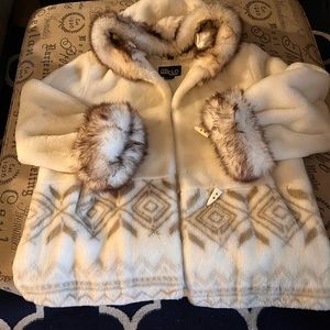 Beautiful white faux mink coat